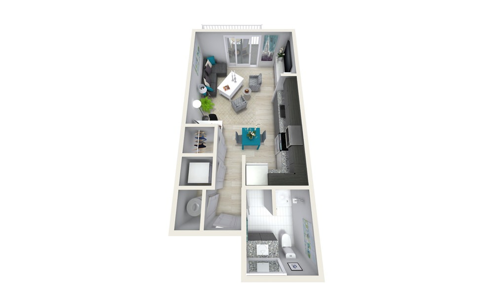 S Studio 1 Bath Floorplan